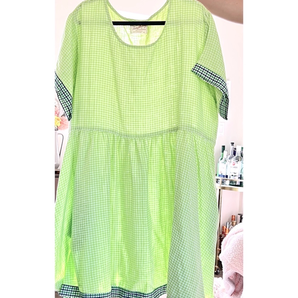 NEW! Tuesday of California by Tuesday Bassen Gemini Dress - Limeade Gingham 🍋🥤